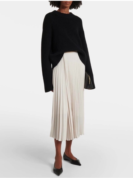 Vince Dresses & Skirts - VINCE PLEATED CRUSHED MIDI SKIRT DRAPED CREAM  SIZE XS